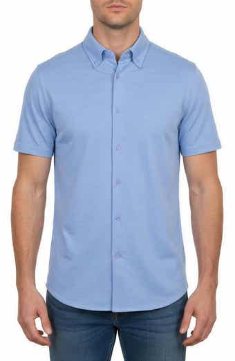 Short Sleeve Knit Button-Down Shirt