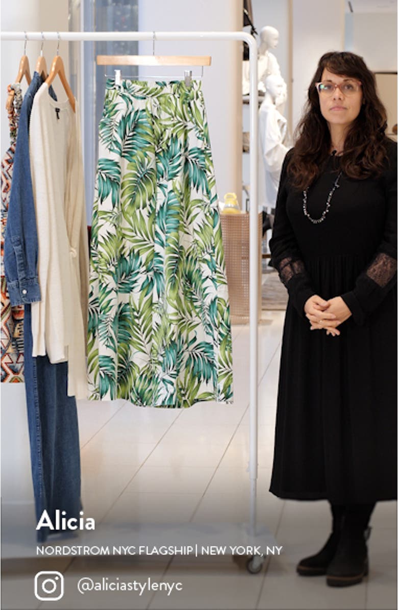 Giada Palm Print Wide Leg Pants, sales video thumbnail