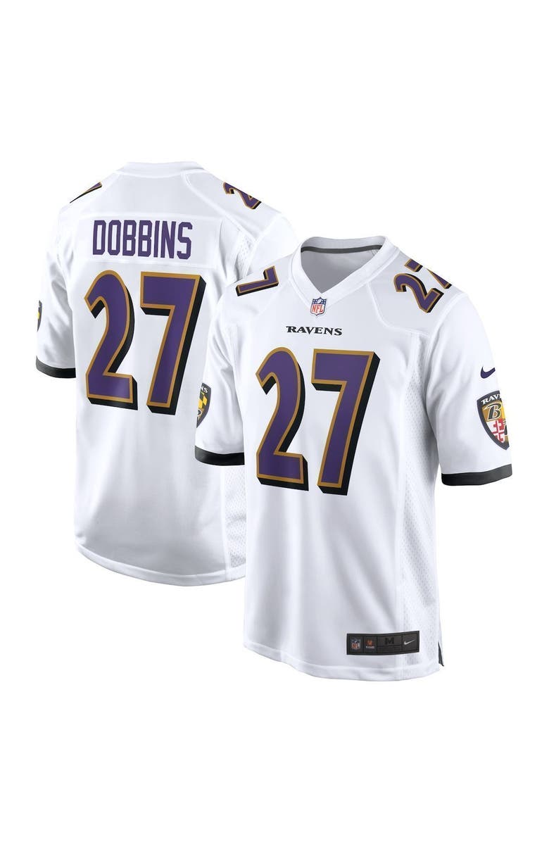 Nike Men's Nike J.K. Dobbins White Baltimore Ravens Game Jersey, Main, color, 