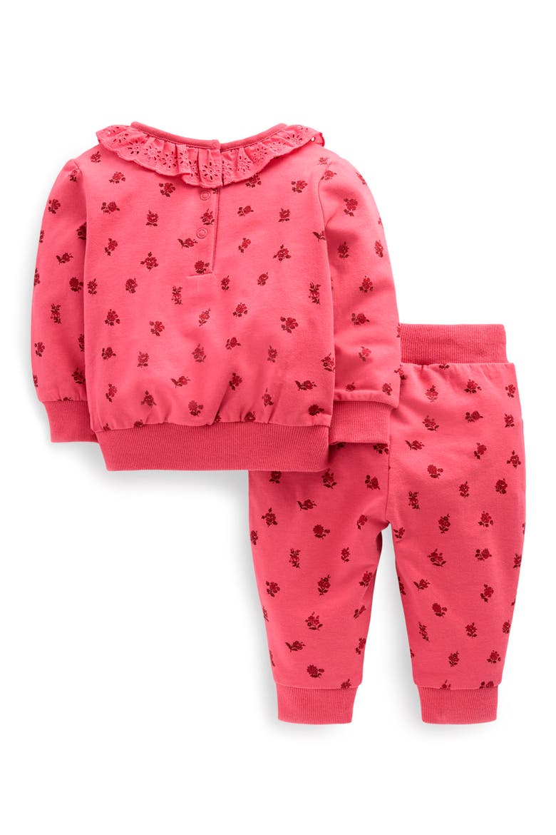 Ruffle Neck Sweatshirt & Joggers Set, Alternate, color, HOLLY BERRY