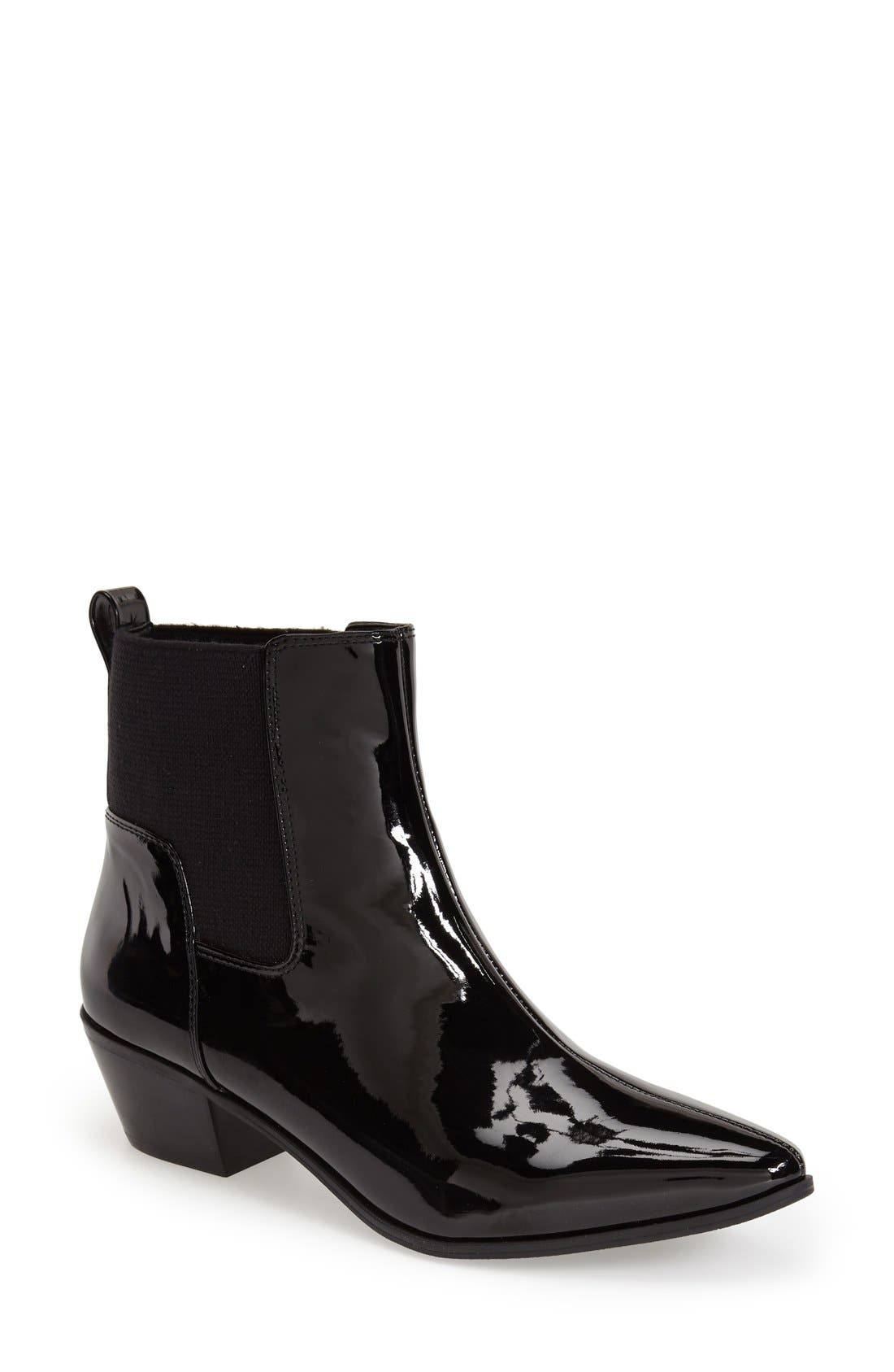 'Travers' Chelsea Bootie, Main, color, BLACK PATENT