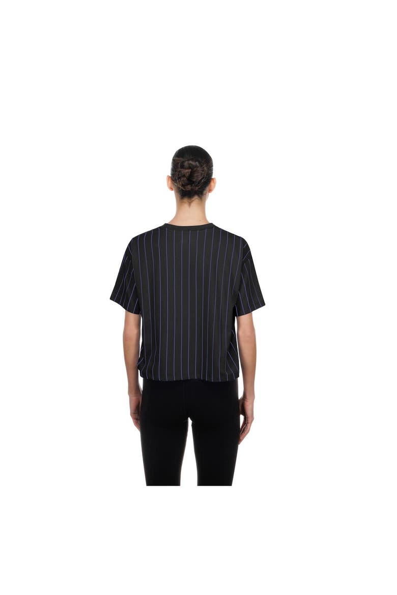 Women's New Era  Black Tampa Bay Rays City Connect Throwback Meshback Pinstripe Boxy T-Shirt, Alternate, color, Black