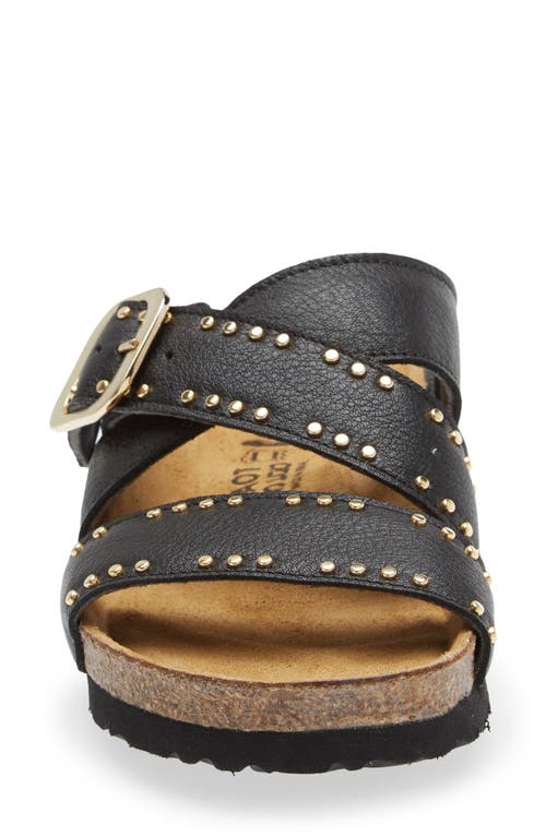 Naot Carolina Slide Sandal In Soft Black Leather