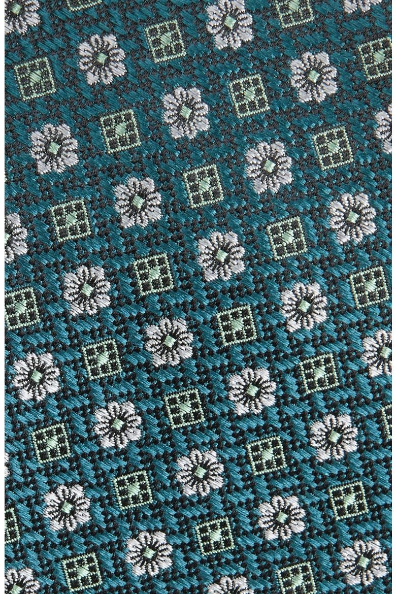 Montagna Neat Floral Medallion Silk Jacquard Tie, Alternate, color, JADE
