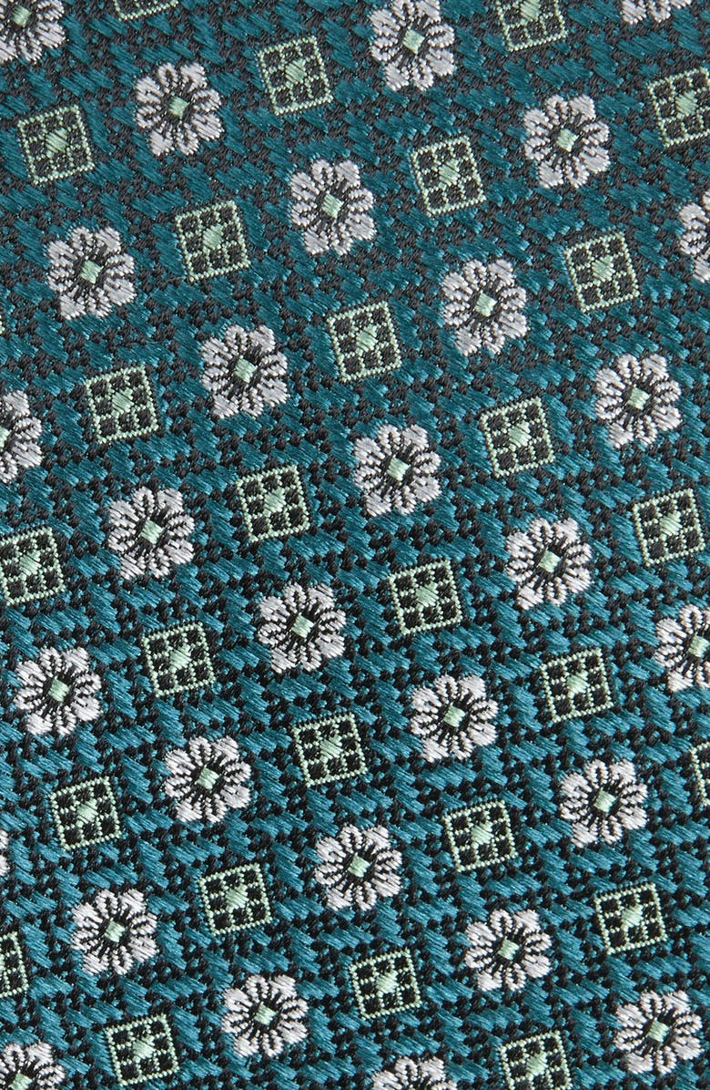 Nordstrom Montagna Neat Floral Medallion Silk Jacquard Tie, Alternate, color, Jade
