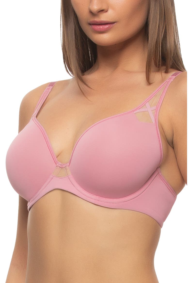 Amaranth T-Shirt Bra, Alternate, color, FOXGLOVE