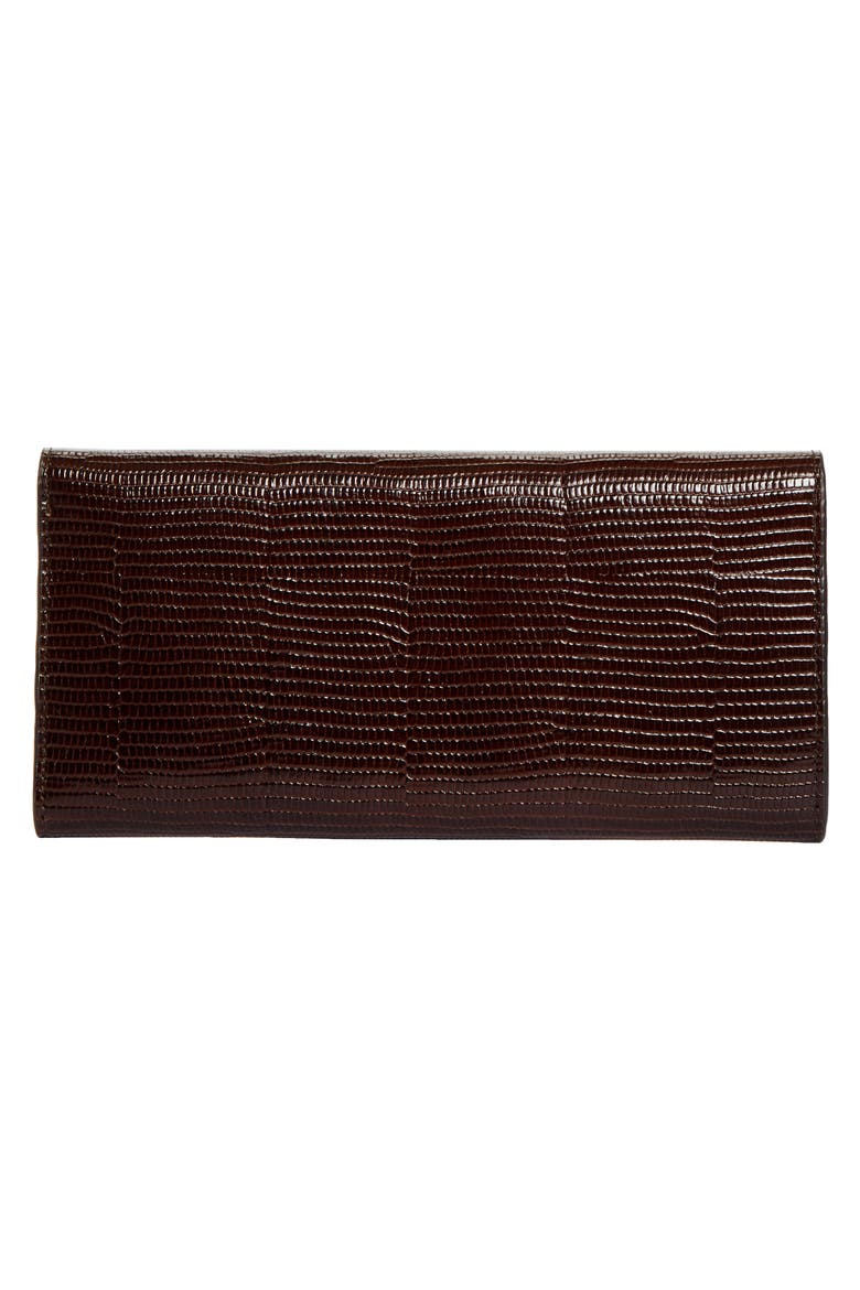 T-Lock Lizard Embossed Wallet, Alternate, color, BROWN