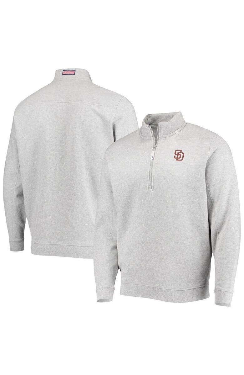 vineyard vines Men's Vineyard Vines Gray San Diego Padres Shep Shirt Quarter-Zip Sweatshirt, Main, color, Gray
