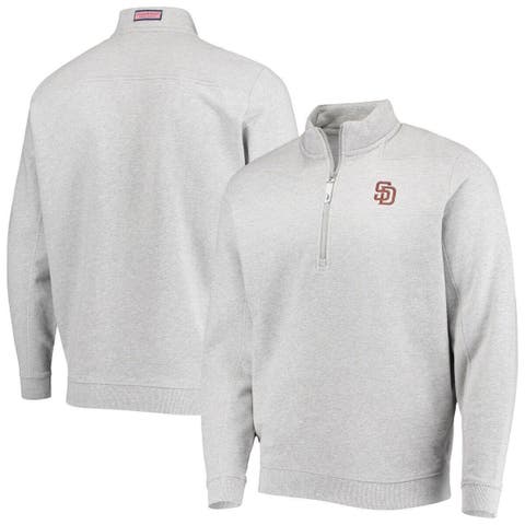 Men's Vineyard Vines Gray San Diego Padres Shep Shirt Quarter-Zip Sweatshirt