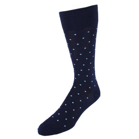 Leo Polka Dot Mercerized Cotton Mid-Calf Socks