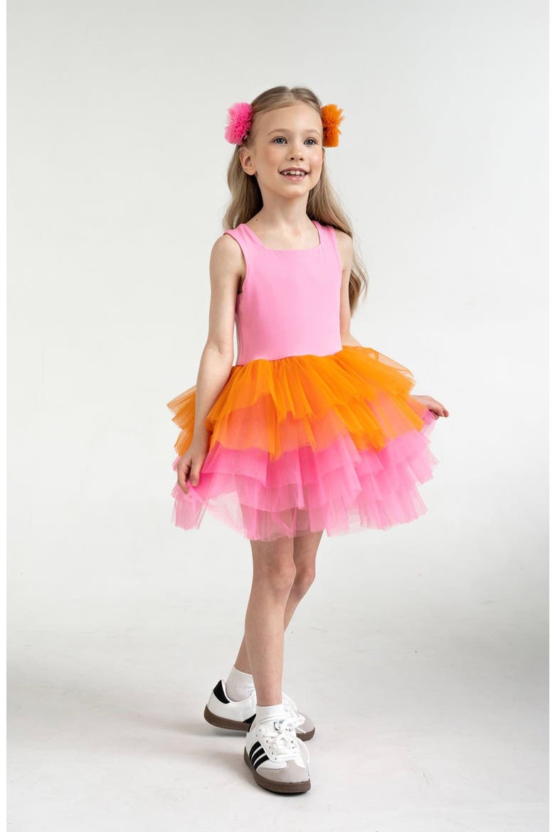 Peony Sleeveless Fluffy Tutu Dress, Main, color, Purple Bloom