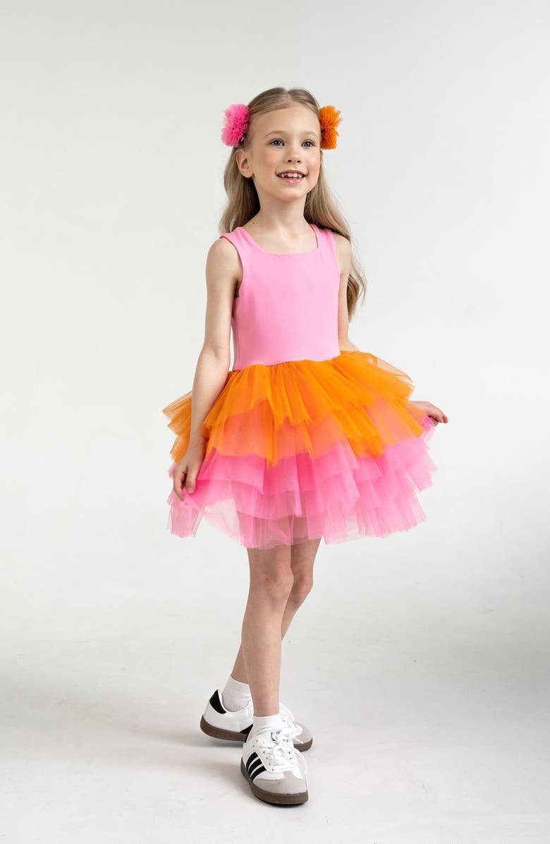 Mini Celebrities Peony Sleeveless Fluffy Tutu Dress, Main, color, Purple Bloom