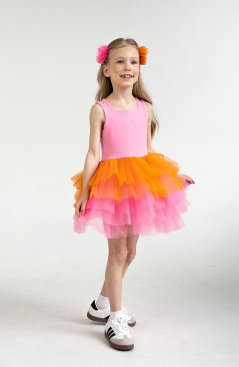 Peony Sleeveless Fluffy Tutu Dress (Toddler, Little Kid & Big Kid)