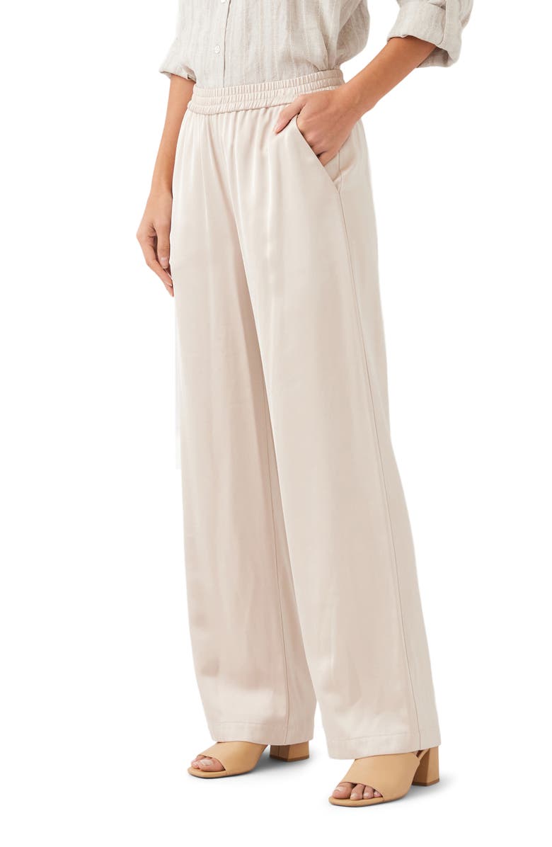 Karen Kane Satin Wide Leg Pants, Alternate, color, Khaki