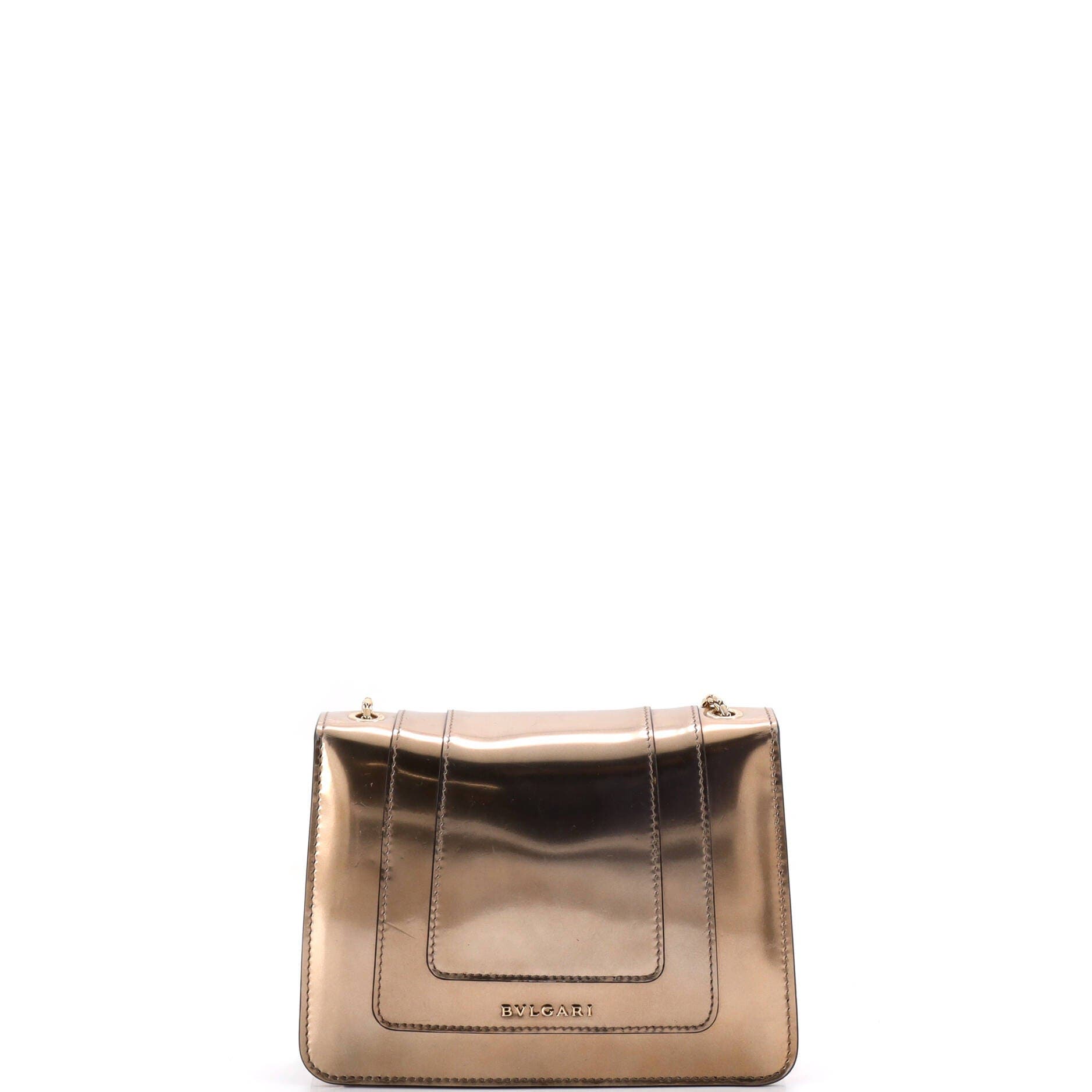 Serpenti Forever Square Shoulder Bag Metallic Leather Small, Alternate, color, Metallic Gold