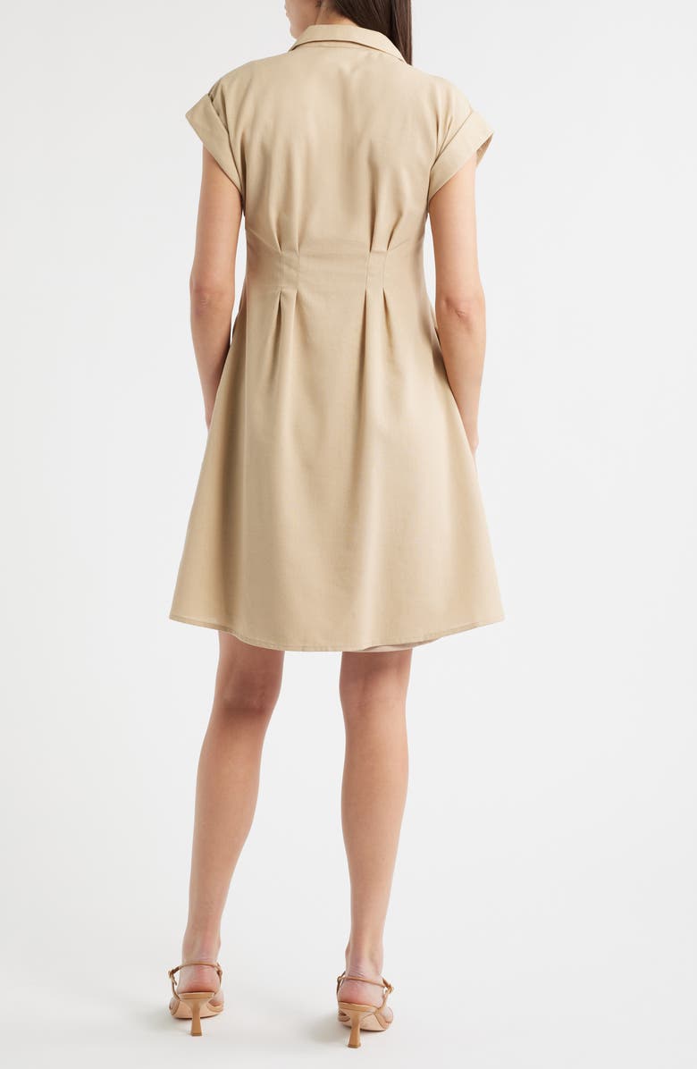 Julia Jordan Short Sleeve Shirtdress, Alternate, color, Khaki