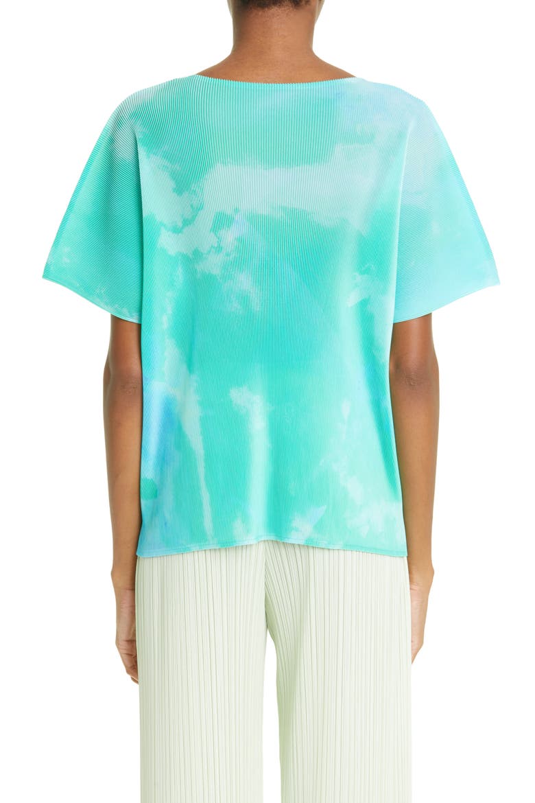 Shore Mist Pleated Top, Alternate, color, TURQUOISE BLUE
