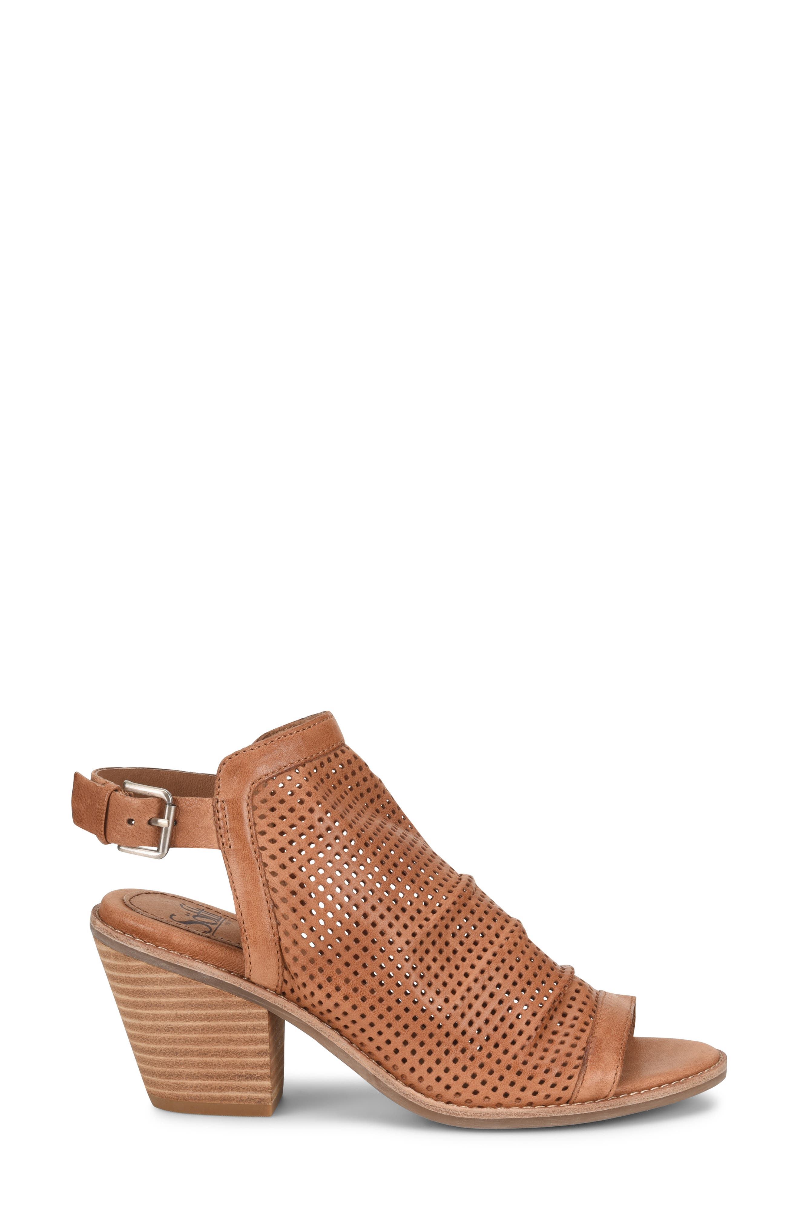 Milly Perforated Sandal, Alternate, color, LUGGAGE LEATHER