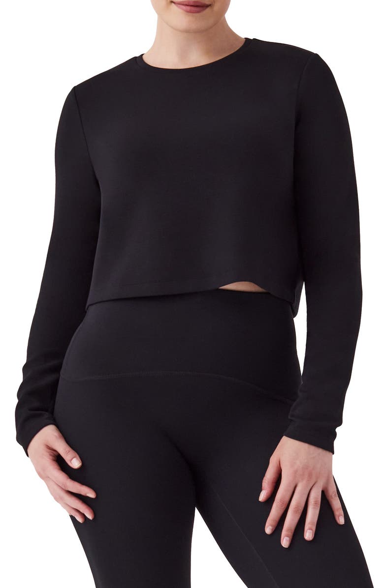 SPANX<sup>®</sup> AirEssentials Long Sleeve Crop Top, Main, color, 
