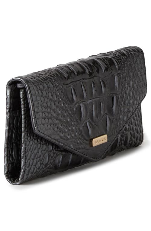 Brahmin Veronica Croc Embossed Leather Wallet In Black