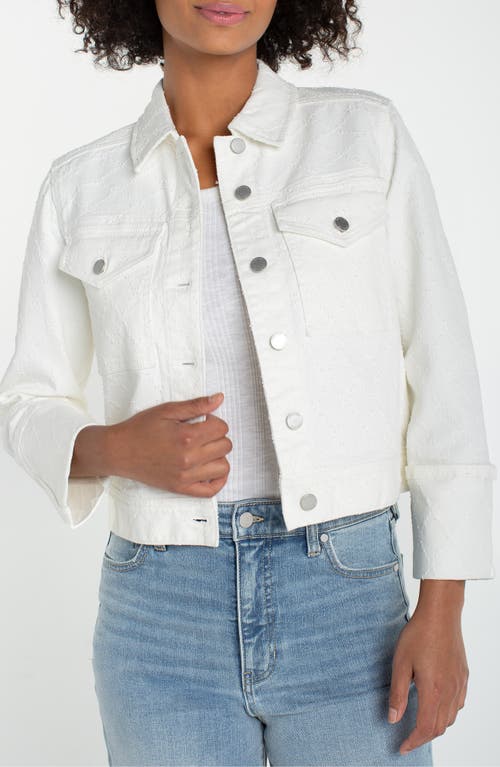 Liverpool Los Angeles Diamond Jacquard Denin Jacket in White Diamond at Nordstrom, Size X-Large