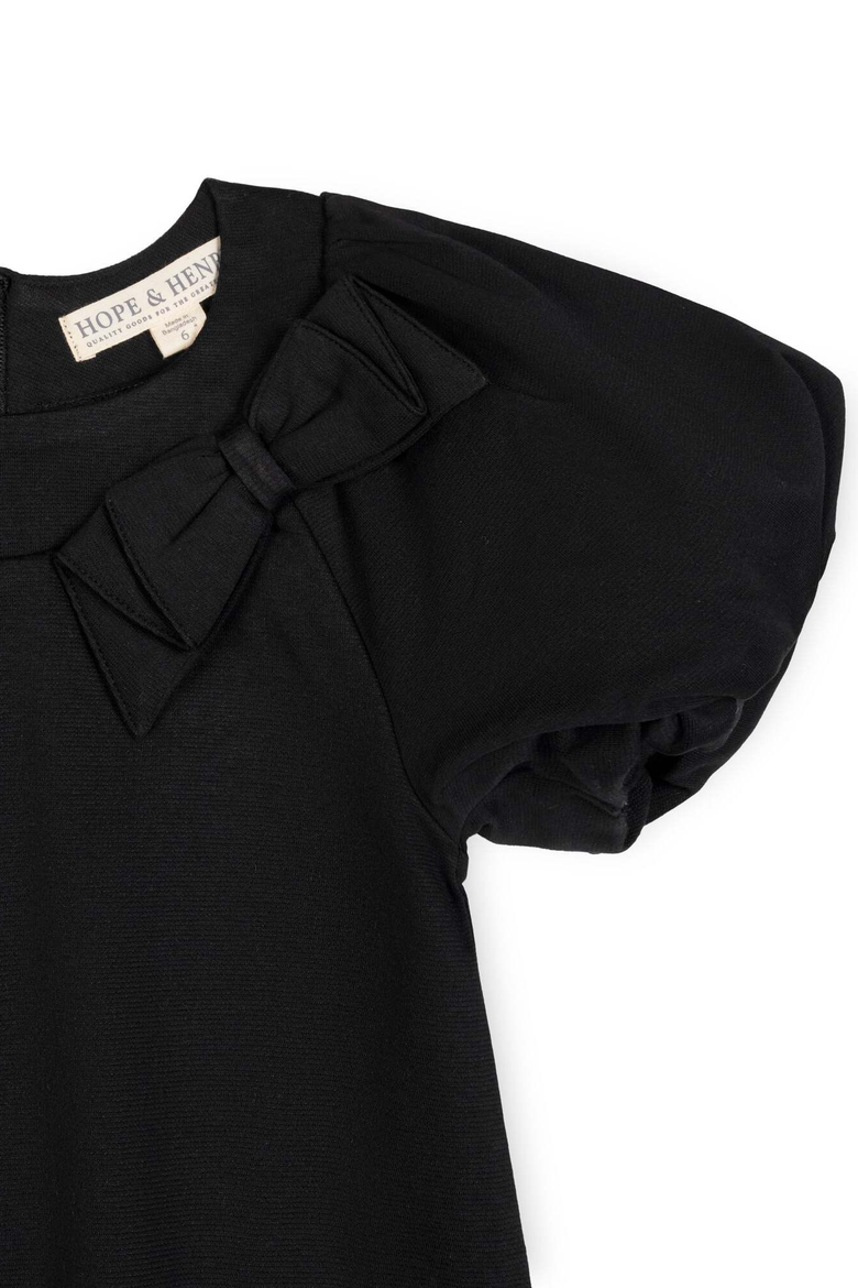Kids' Bubble Sleeve Ponte Dress, Alternate, color, Black