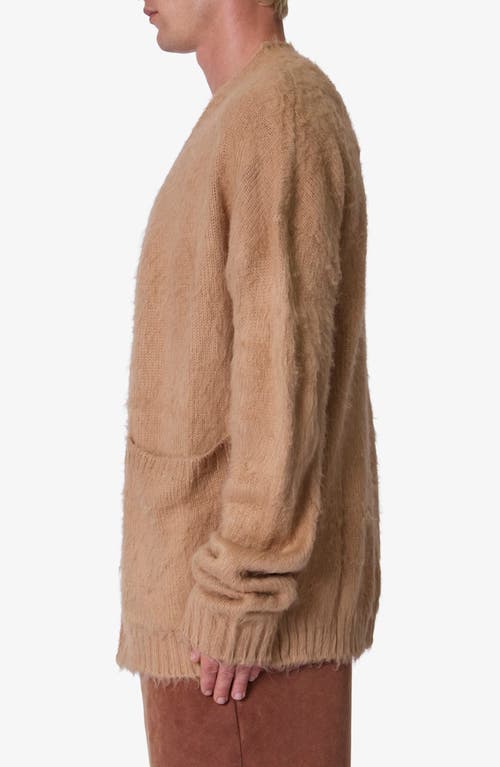 Mnml Elongated Fuzzy Cardigan In Brown