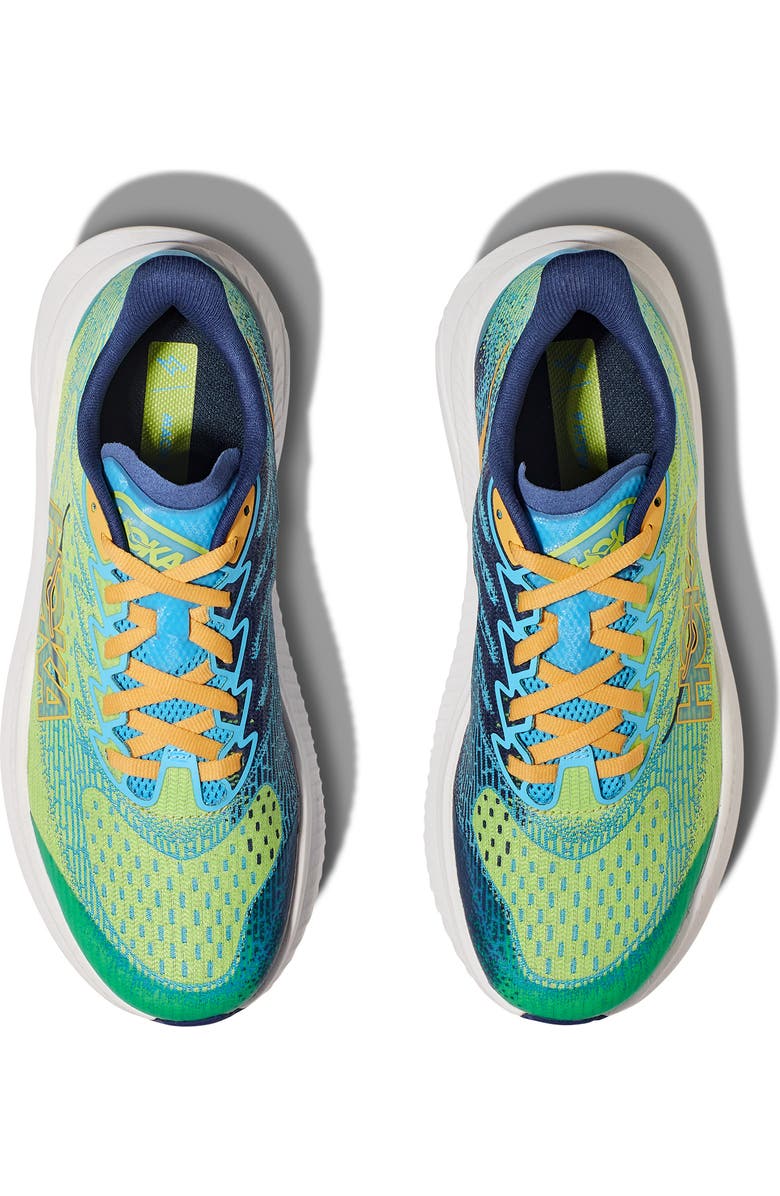 HOKA Kids' Mach 6 Running Shoe, Alternate, color, Lettuce / Bellwether Blue