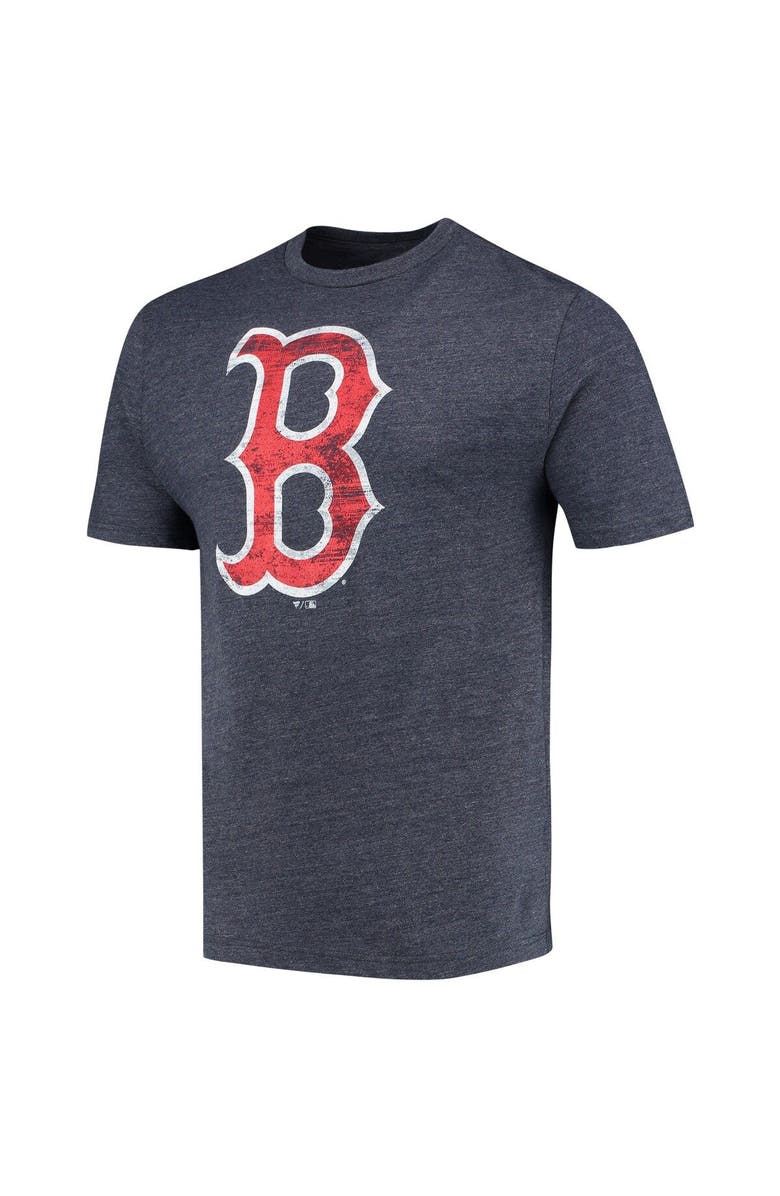 FANATICS Men's Fanatics Branded Navy Boston Red Sox Weathered Official Logo Tri-Blend T-Shirt, Alternate, color,