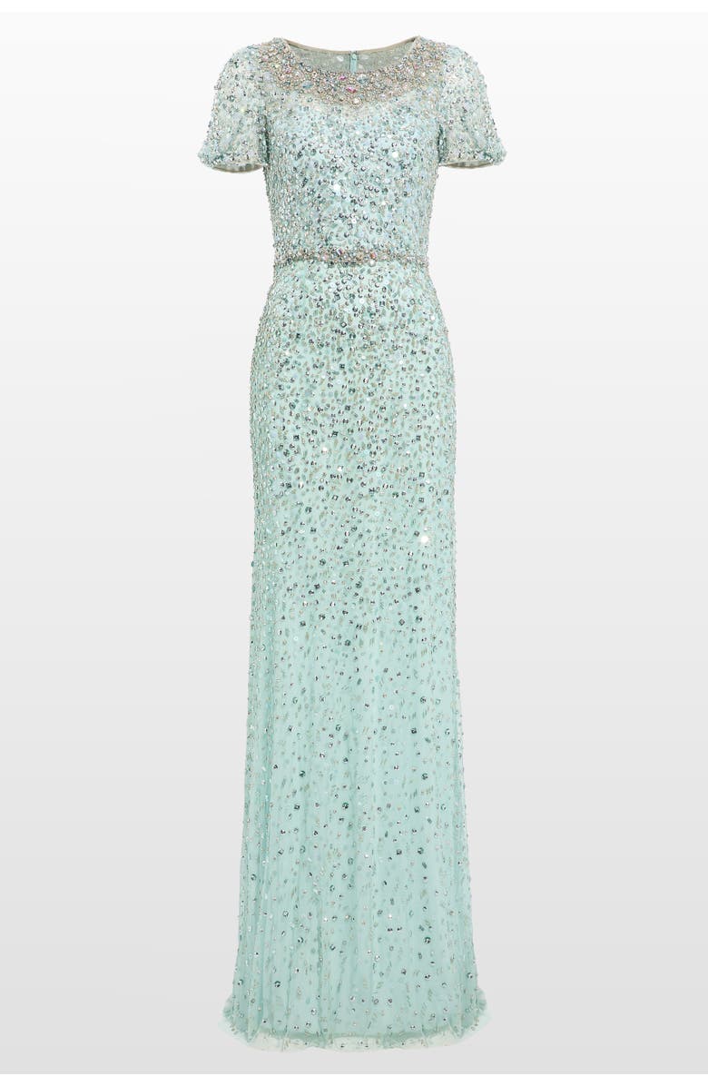 Jenny Packham Epoch Dress, Main, color, Crystal Aqua