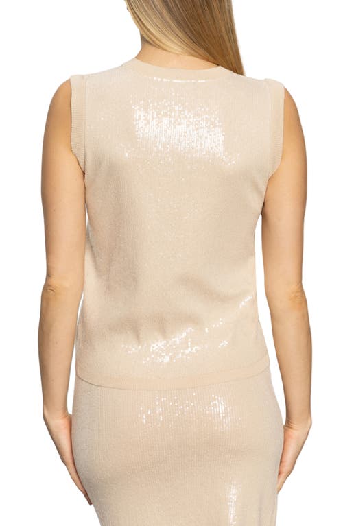 Sanctuary Sequin Sweater Vest In Sandstone