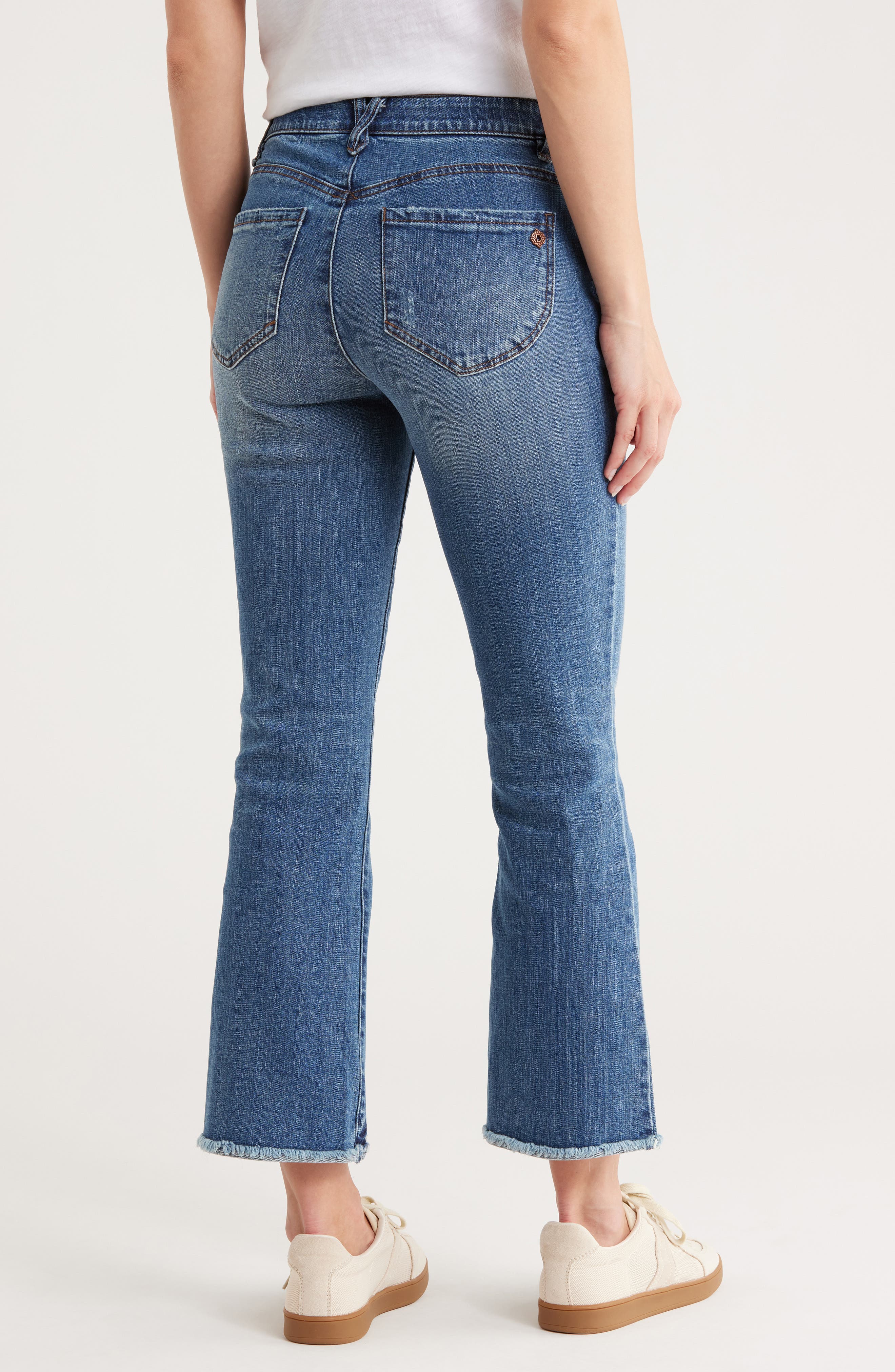 Fray Hem Crop Flare Leg Jeans - image 2