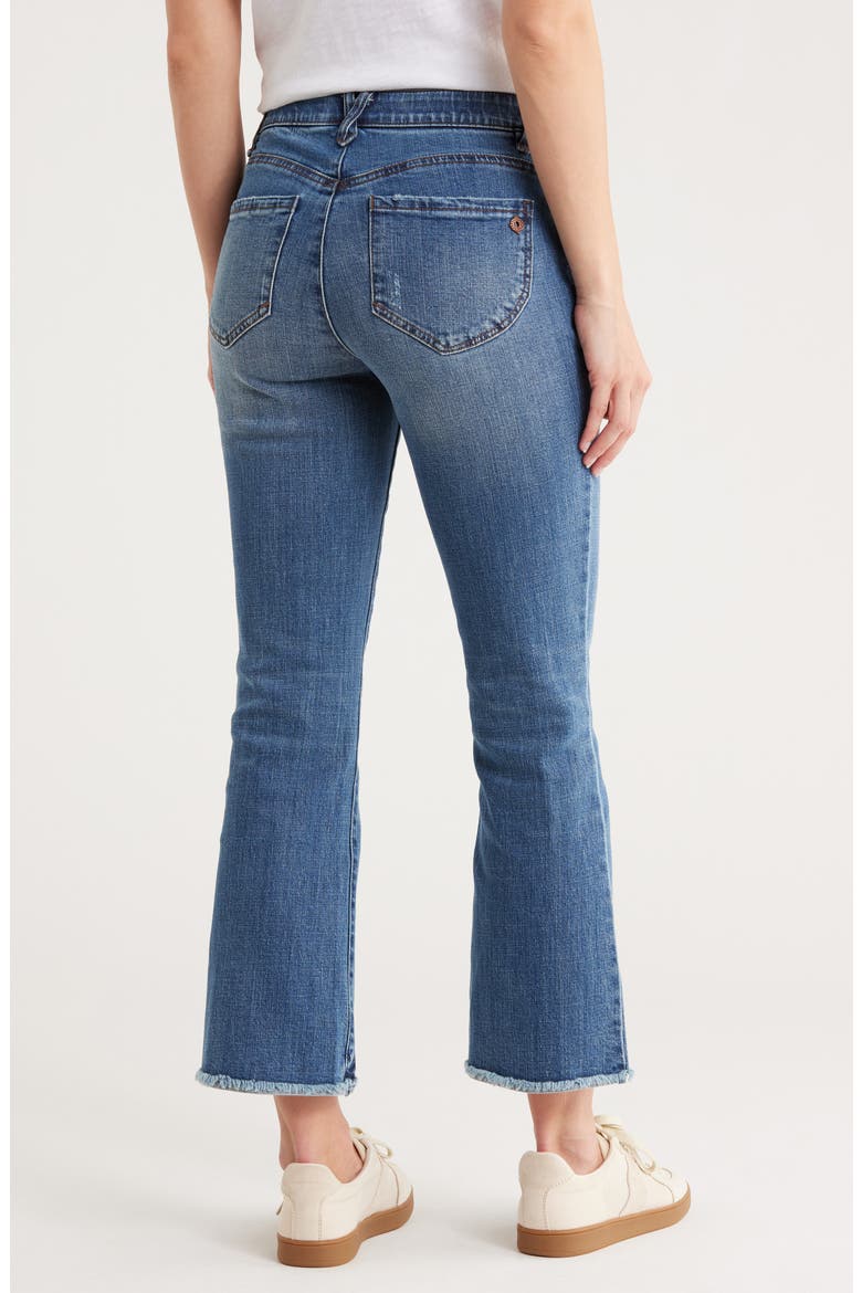 Fray Hem Crop Flare Leg Jeans, Alternate, color, MID BLUE ARTISANAL
