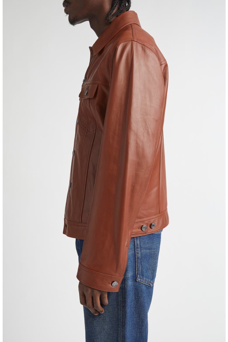 Leather Trucker Jacket, Alternate, color, A0227 RAME 2
