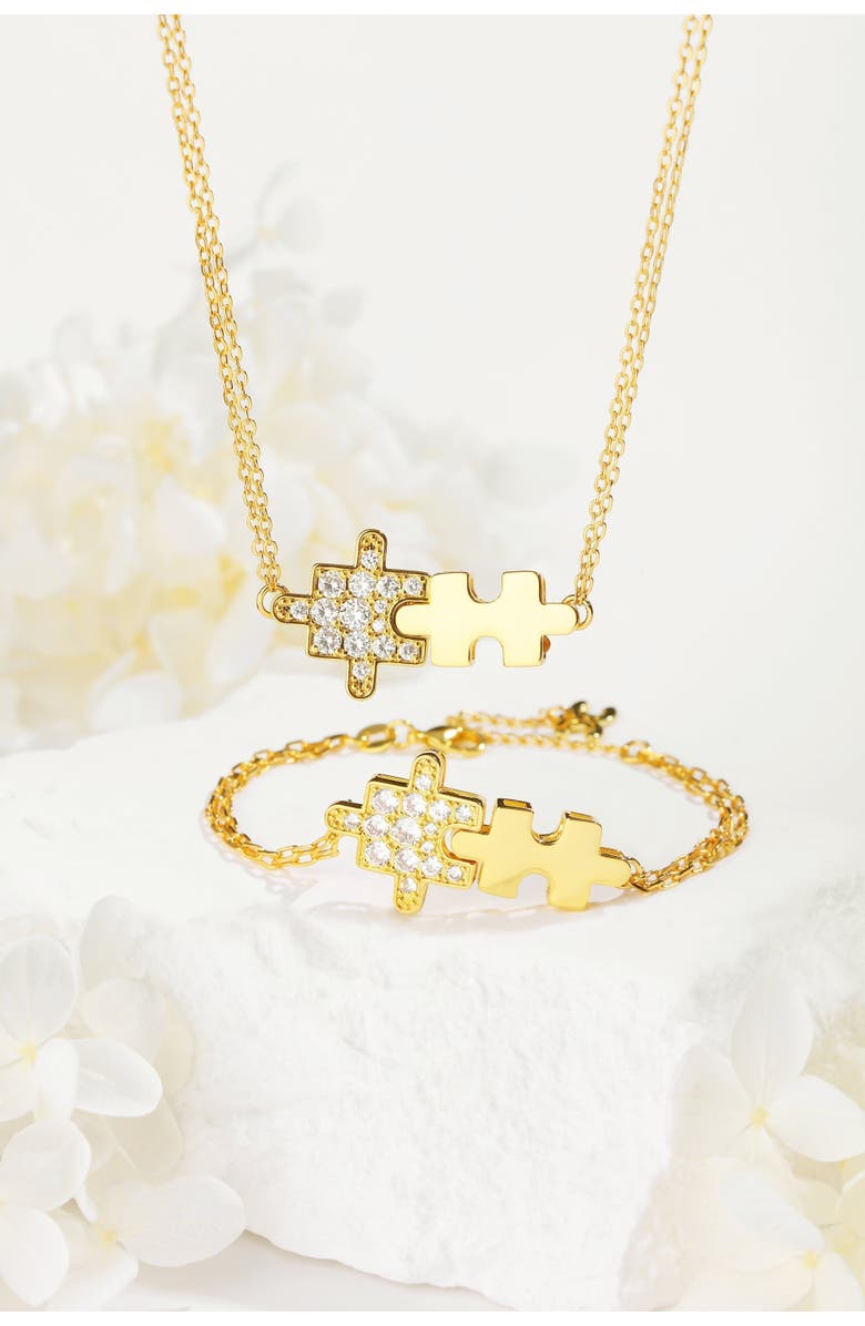 Classicharms Jigsaw Puzzle Necklace, Alternate, color, Gold