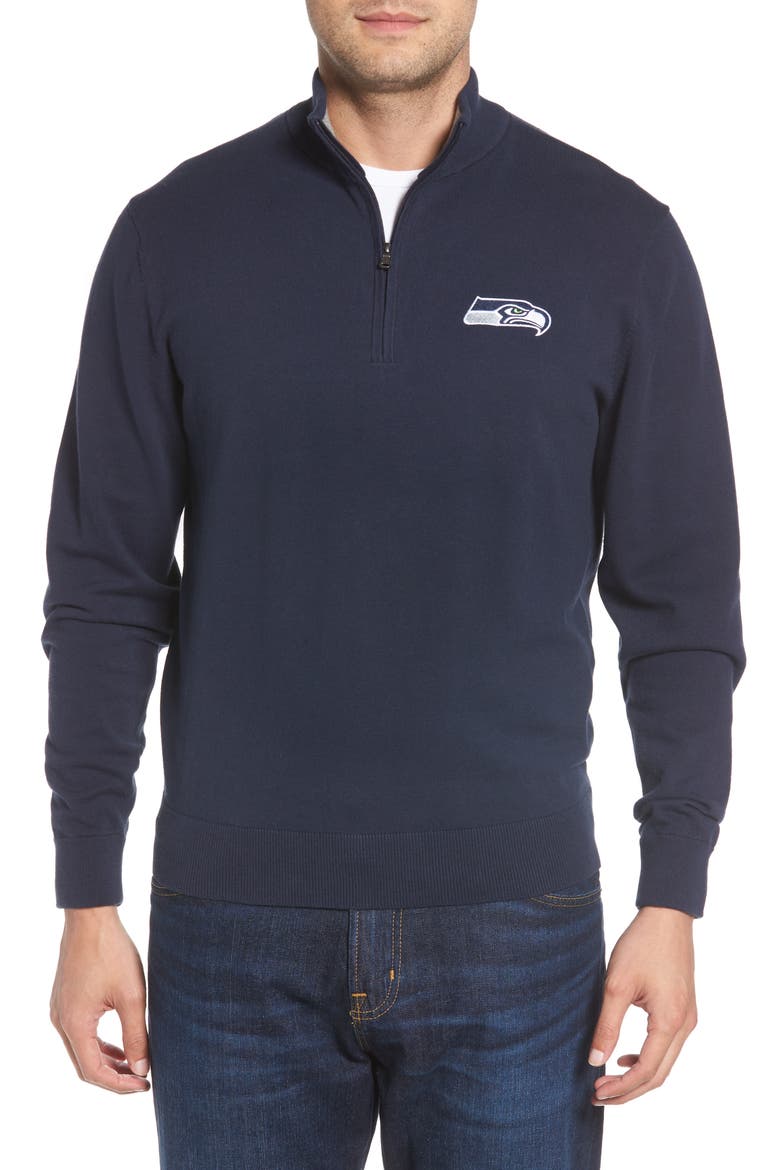 Seattle Seahawks - Lakemont Regular Fit Quarter Zip Sweater, Main, color, LIBERTY NAVY