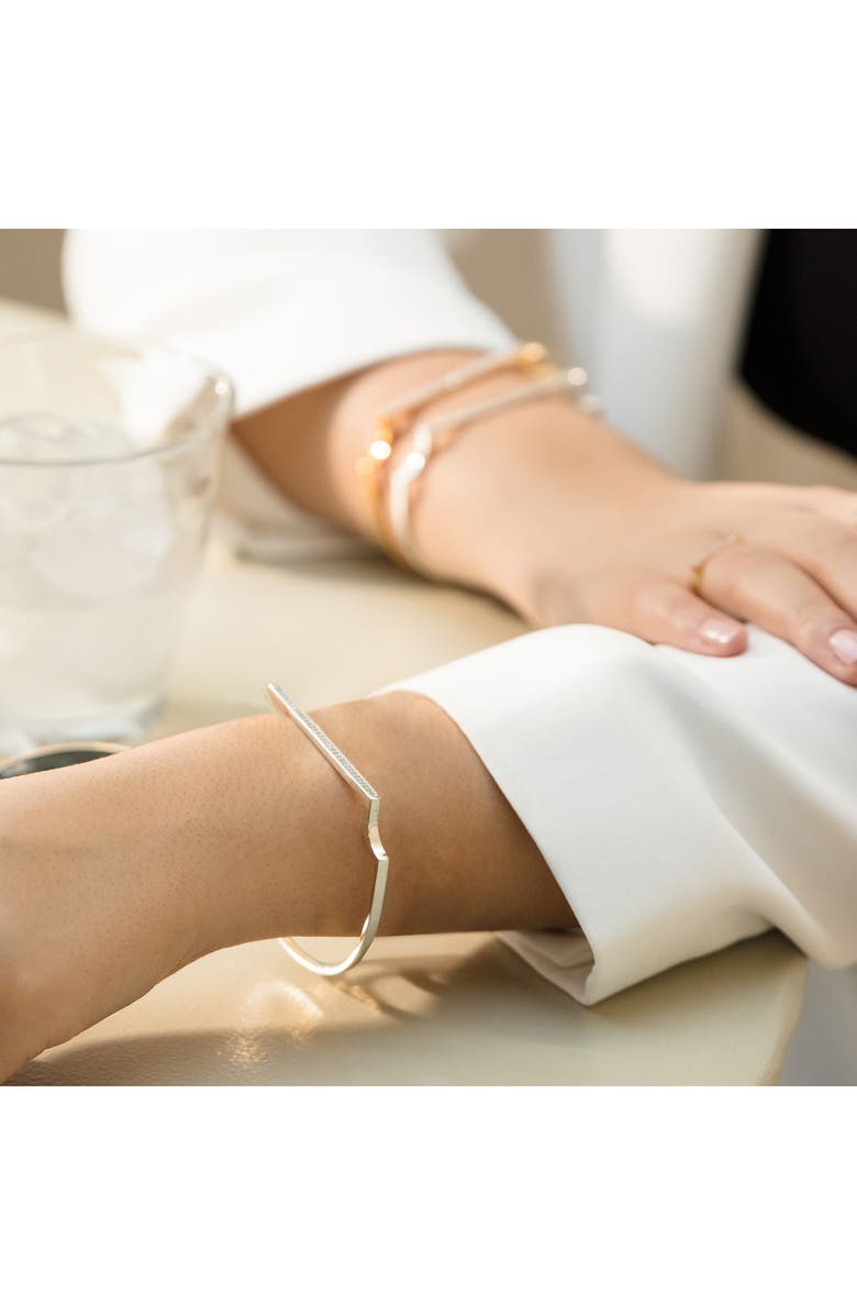 Monica Vinader Signature Skinny Diamond Bangle, Alternate, color, Silver