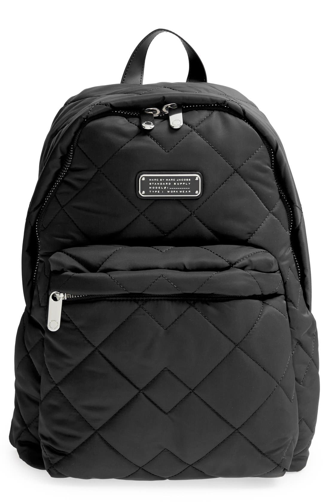 Marc Jacobs MARC BY MARC JACOBS 'Crosby' Quilted Nylon Backpack, Main, color, 
