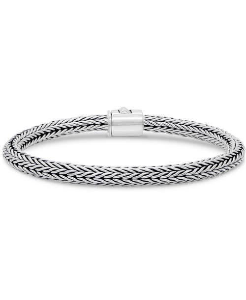 Devata Foxtail Round 5mm Chain Bracelet In Silver