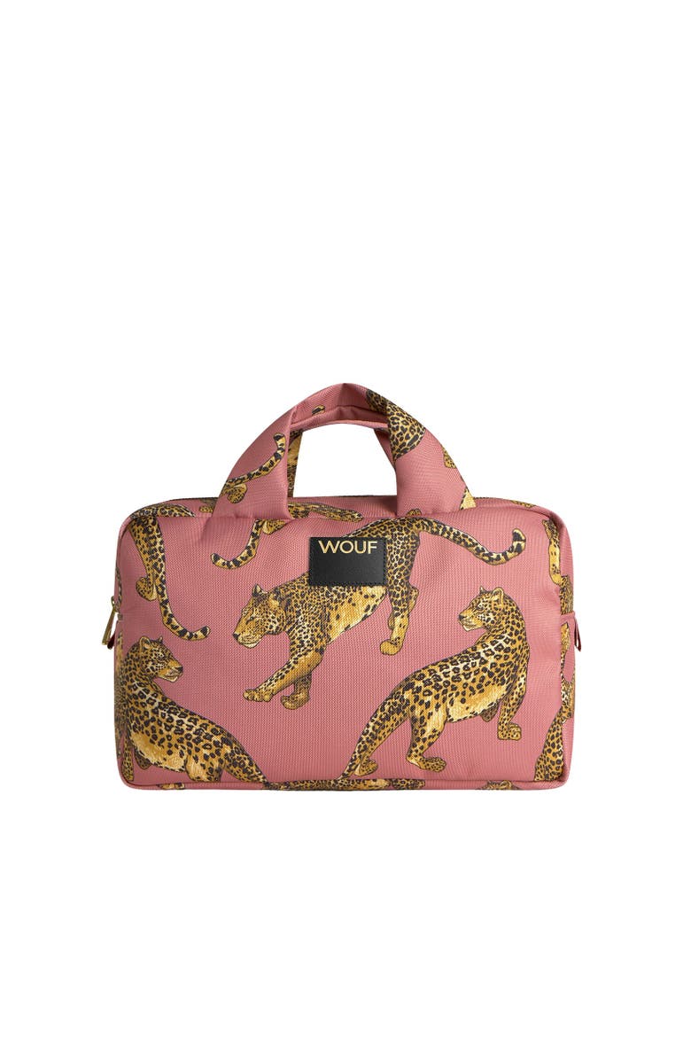 Blush Leopard Large Toiletry Bag, Main, color, Blush