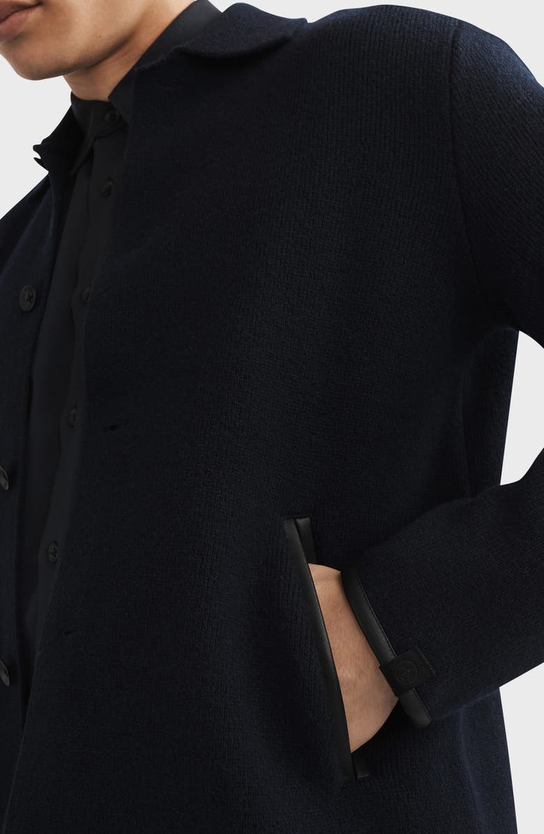 rag & bone Melrose Leather Trim Wool Blend Cardigan, Alternate, color, 