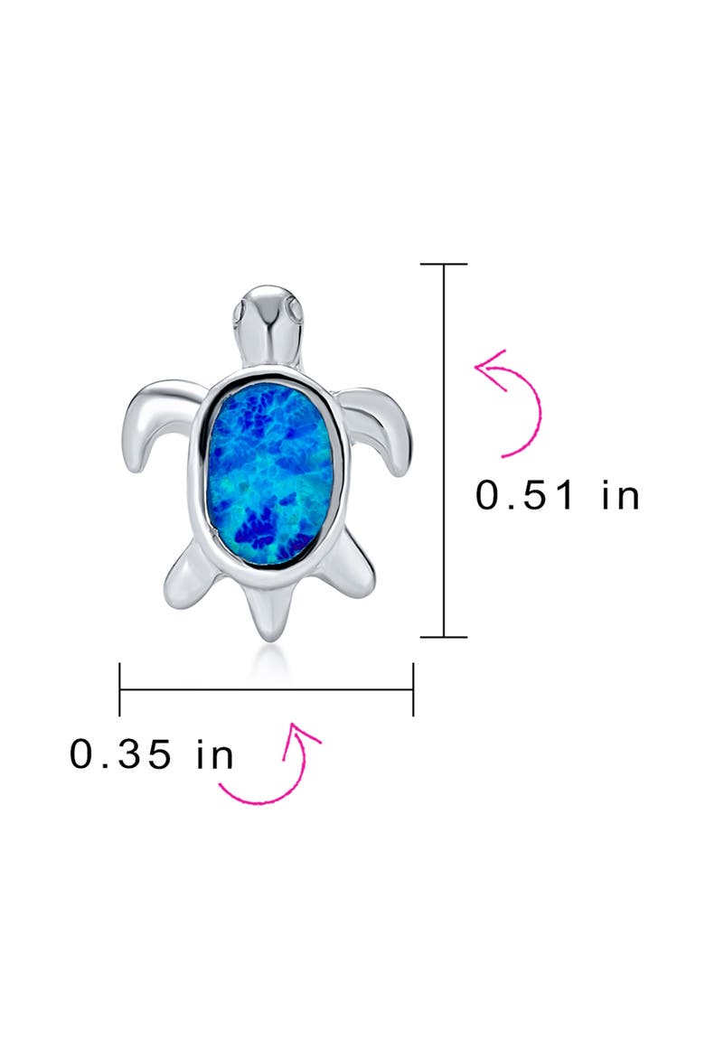 Nautical Blue Opal Sea Turtle Stud Earrings, Alternate, color, DARK BLUE