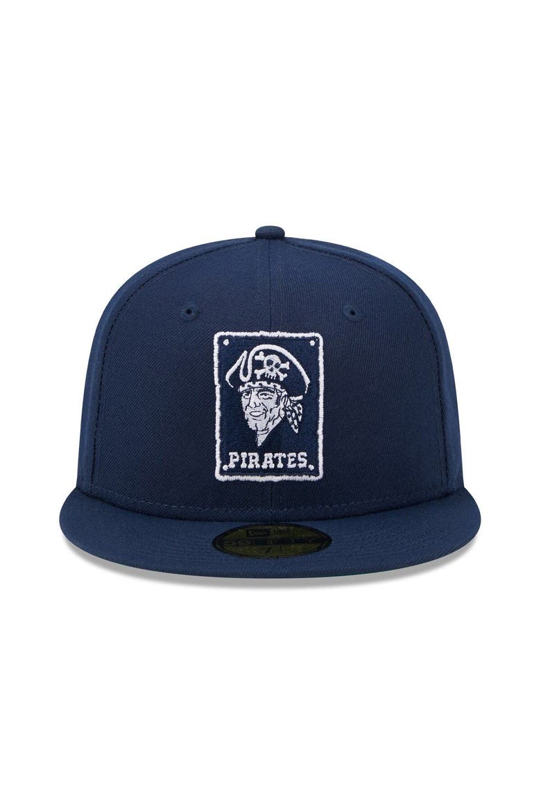 Men's New Era Navy Pittsburgh Pirates Cooperstown Collection Oceanside Green Undervisor 59FIFTY Fitted Hat, Alternate, color, Navy