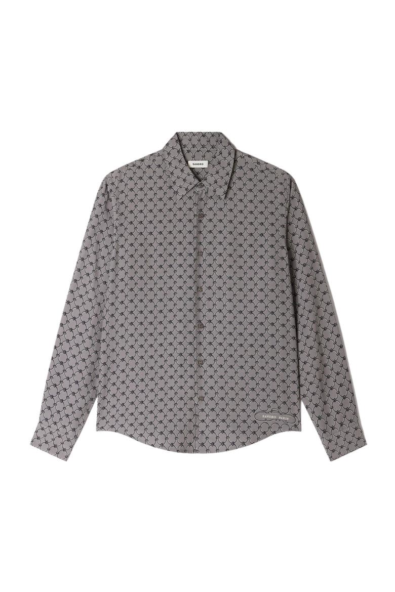Chain print shirt, Alternate, color, Grey