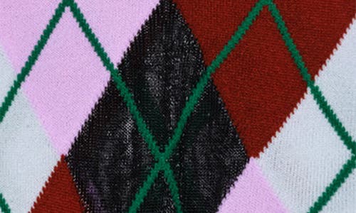 Hansel From Basel Argyle Crew Socks In Red
