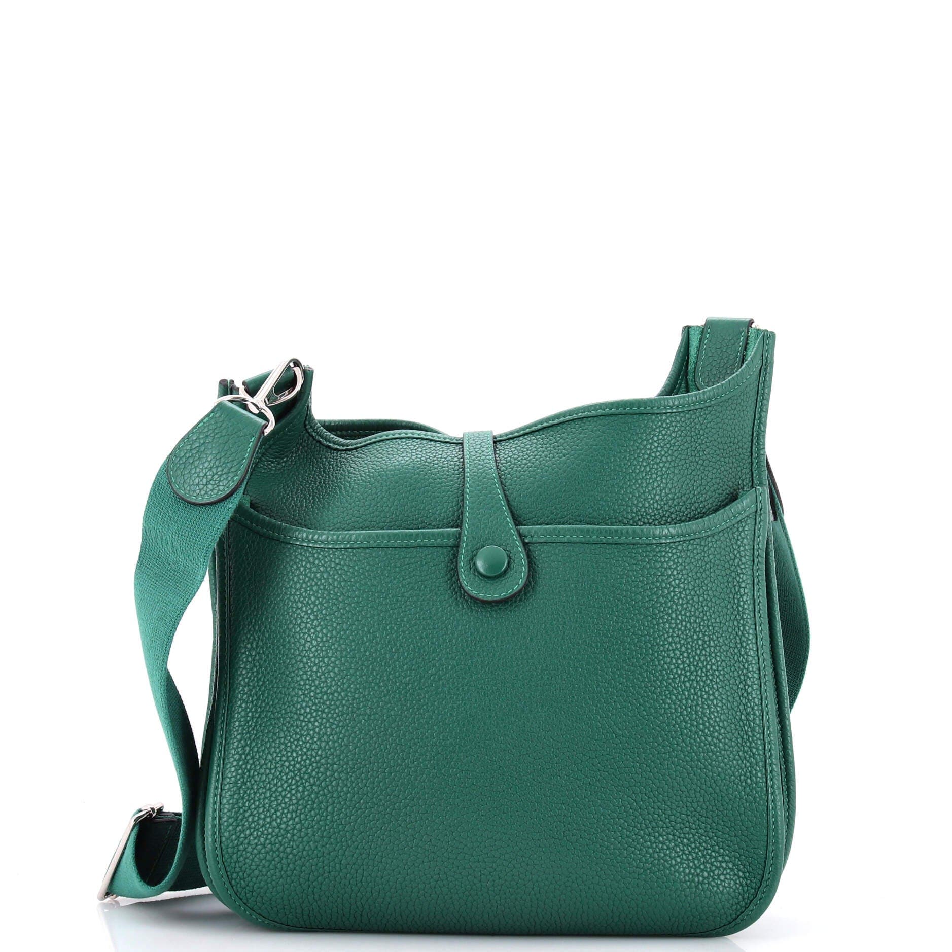 Pre-Owned Hermes Evelyne Bag Gen III Clemence PM, Alternate, color, Malachite