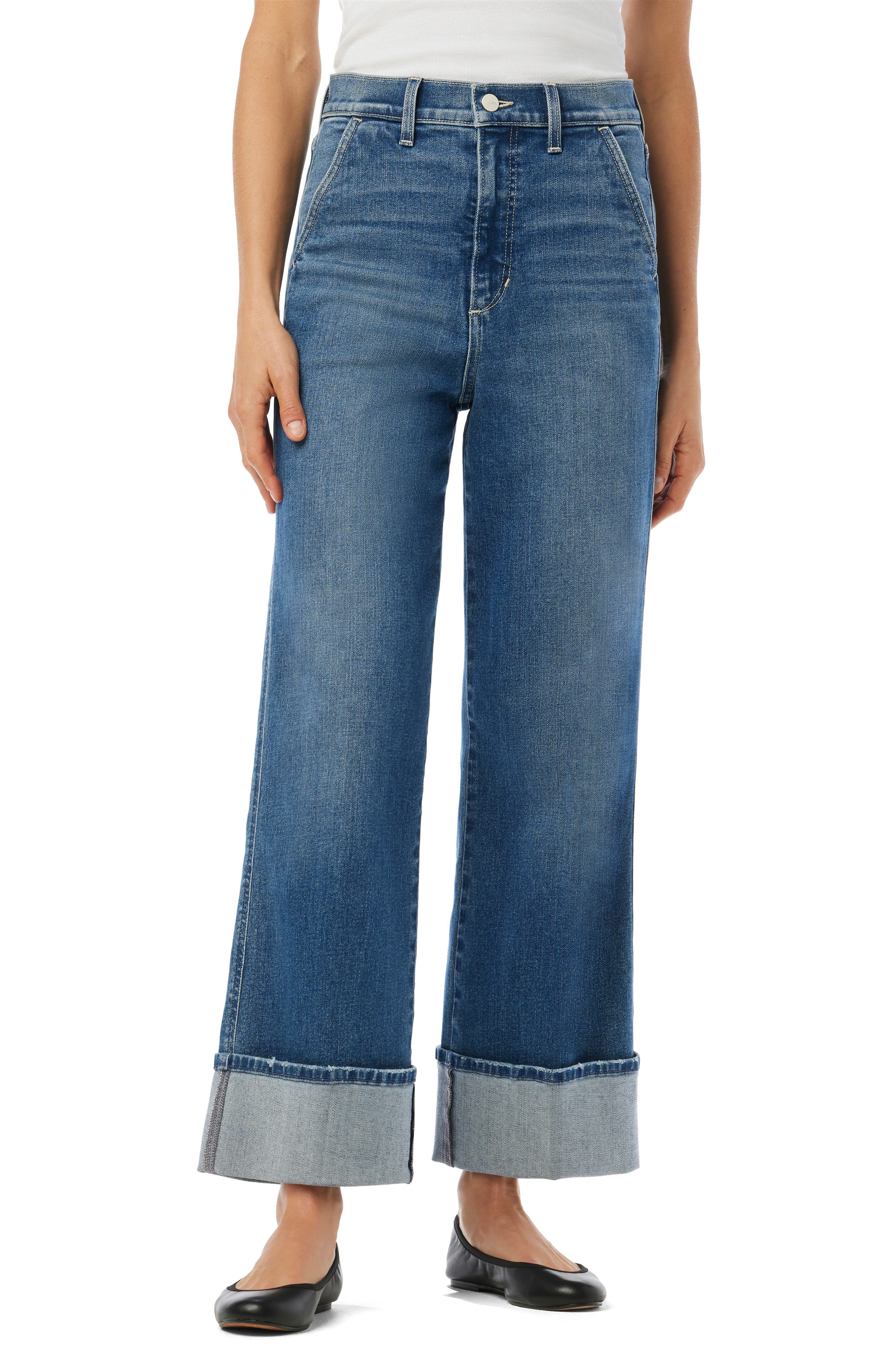 Joe's The Trixie Cuffed High Waist Wide Leg Trouser Jeans