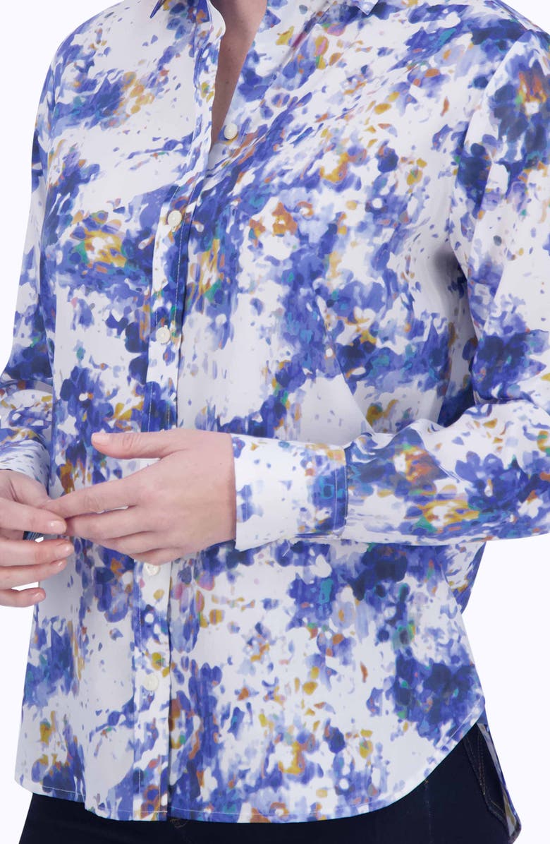 Foxcroft Meghan Abstract Floral Cotton Button-Up Shirt, Alternate, color, 