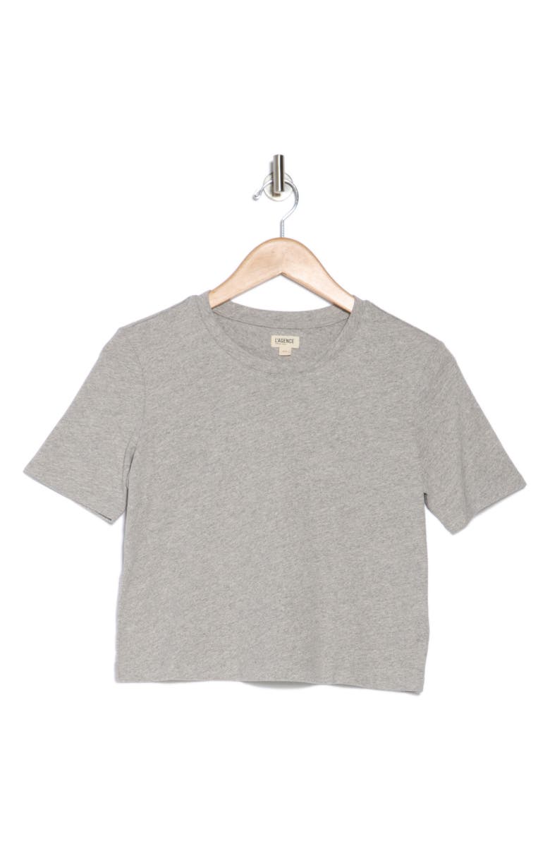 L'AGENCE Donna Crewneck Crop T-Shirt, Alternate, color,