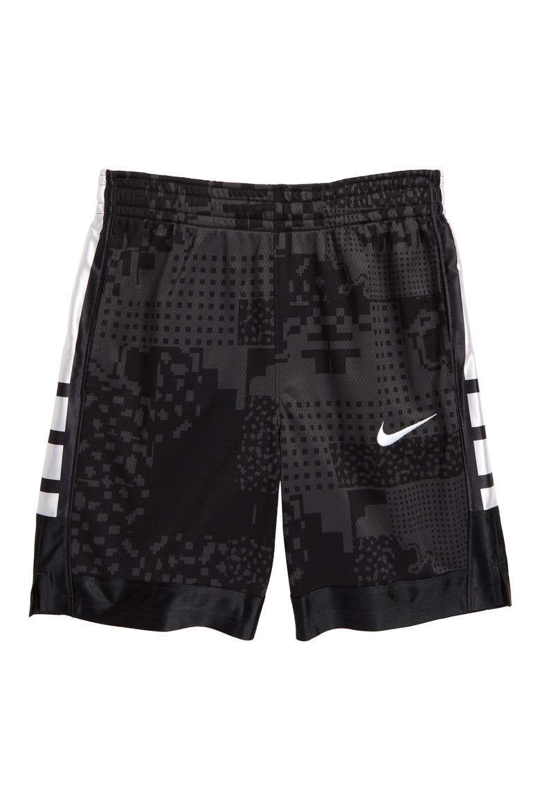 Kids' Dri-FIT Elite Super Digital Camo Athletic Shorts, Main, color, BLACK/BLACK/WHITE